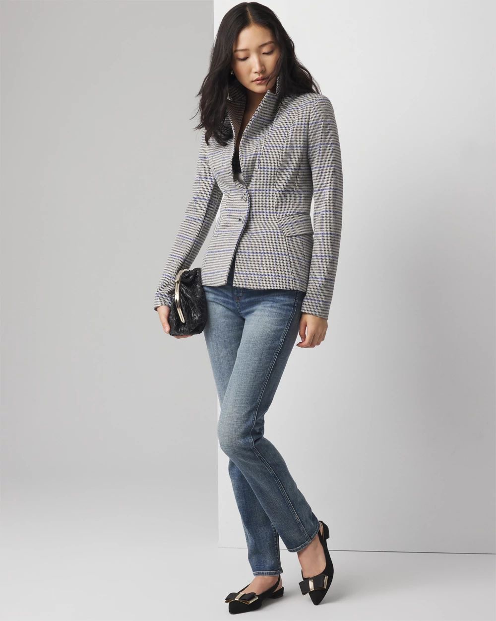 Houndstooth Knit Signature Blazer | White House Black Market Houndstooth Knit Signature Blazer | White House Black Market
